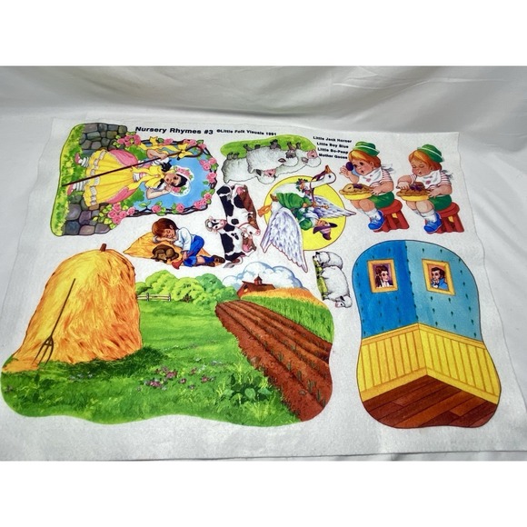 Vintage 90s Little Folks Felt Storyboards‎ x2 – Nursery Rhymes – NEW OLD STOCK - Picture 1 of 14